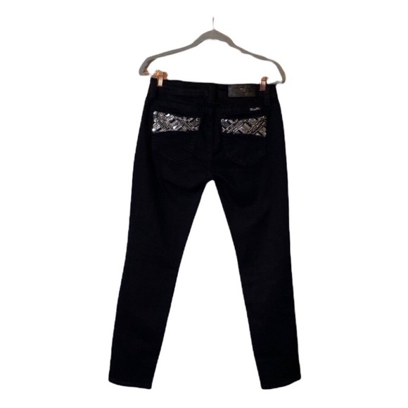 MISS ME BLACK EMBELLISHED SIGNATURE SKINNY JEANS 29 WORN ONCE LIKE, CONDITION - Picture 2 of 6